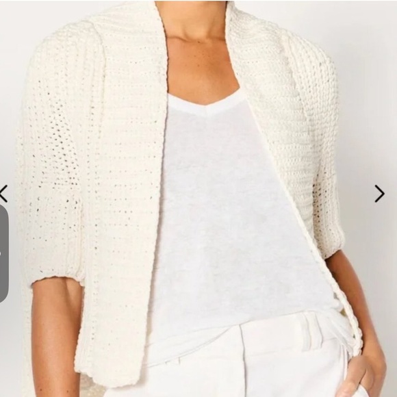 Brochu Walker Fida Handknit Shrug Cream Knit Women's Cardigan in Almond - Picture 3 of 15